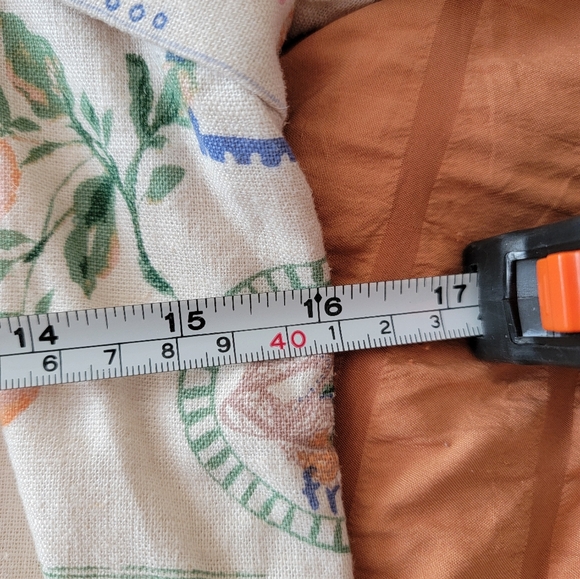 Abercrombie Linen-Blend Puff Sleeve Top Italian Summer Print - Picture 8 of 10